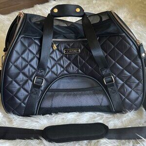 Joan & David Quilted Dome Black Pet Carrier
